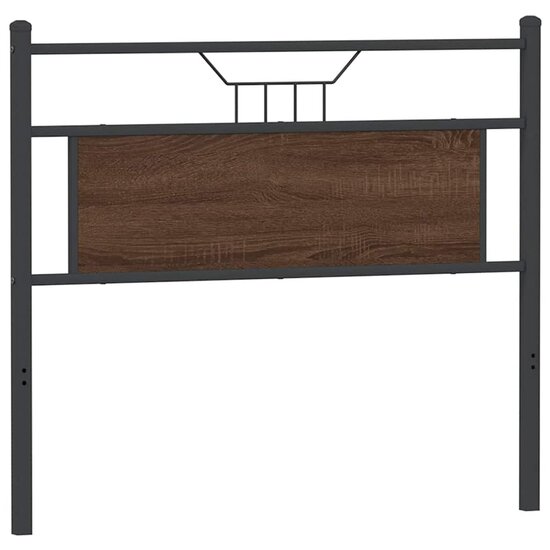 Hoofdbord Bewerkt Hout En Staal Ig 100 cm bruin eikenkleur