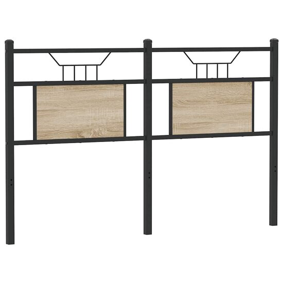 Hoofdeinde Spaanplaat Hout Staal Eikenhout 137 cm Sonoma eiken