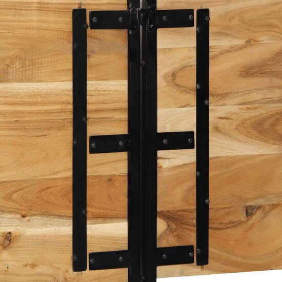 Hoofdeinde Massief Hout Acaciahout En Ijzer 180 cm Massief acaciahout