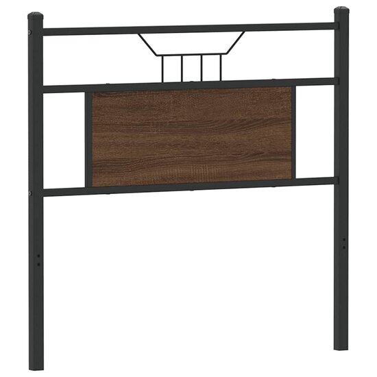 Hoofdbord Bewerkt Hout En Staal Ig 75 cm bruin eikenkleur