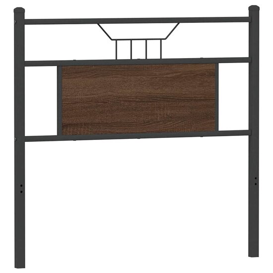 Hoofdbord Bewerkt Hout En Staal Ig 75 cm bruin eikenkleur