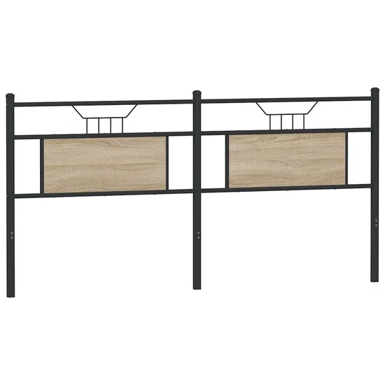 Hoofdbord Sonoma Spaanplaat En Staal Eikenkleurig 160 cm Sonoma eiken
