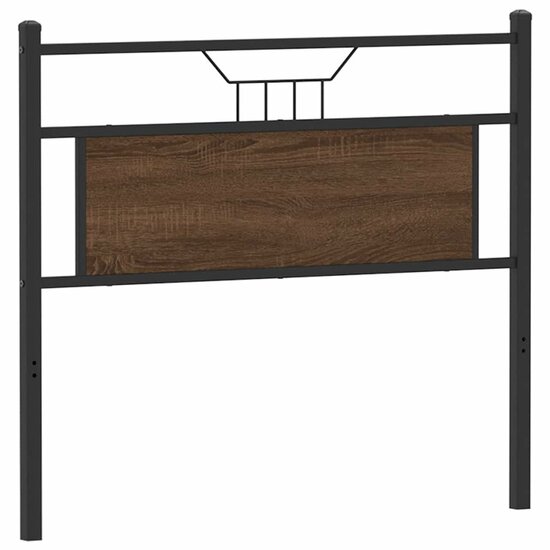 Hoofdbord Bewerkt Hout En Staal Ig 107 cm bruin eikenkleur