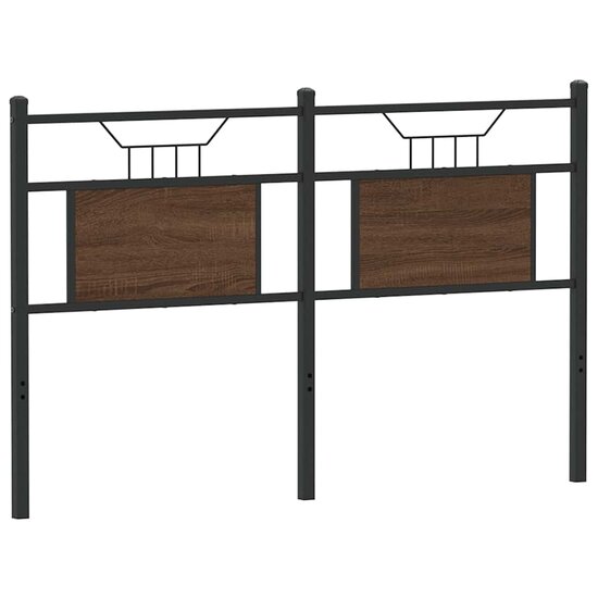 Hoofdeinde Spaanplaat Bewerkt Hout Staal Bruin Eiken 137 cm bruin eikenkleur