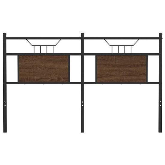 Hoofdeinde Spaanplaat Bewerkt Hout Staal Bruin Eiken 137 cm bruin eikenkleur