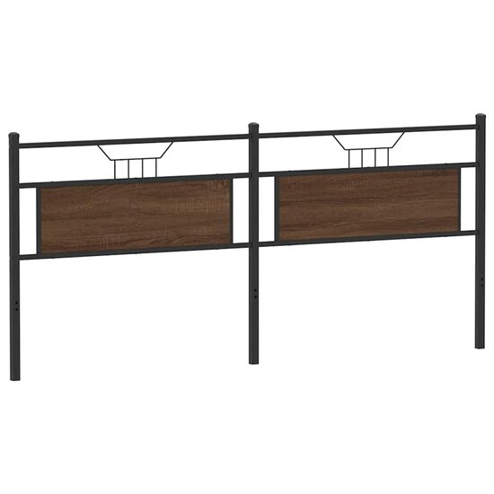 Hoofdbord Bewerkt Hout En Staal Ig 193 cm bruin eikenkleur