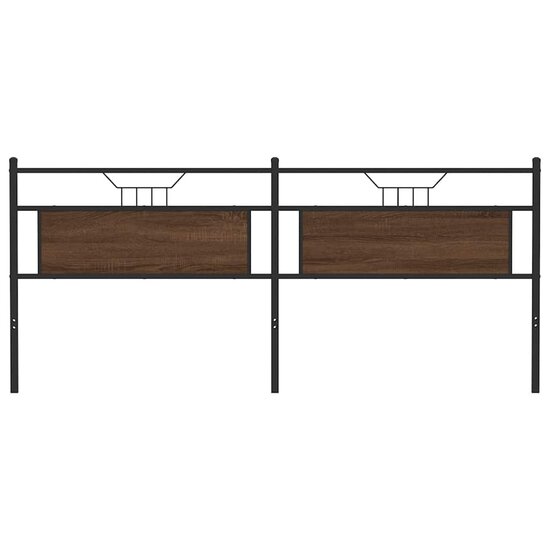 Hoofdbord Bewerkt Hout En Staal Ig 193 cm bruin eikenkleur