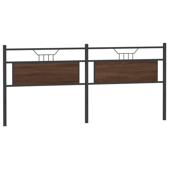 Hoofdbord Bewerkt Hout En Staal Ig 193 cm bruin eikenkleur