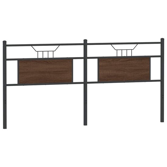 Hoofdbord Bewerkt Hout En Staal Ig 160 cm bruin eikenkleur