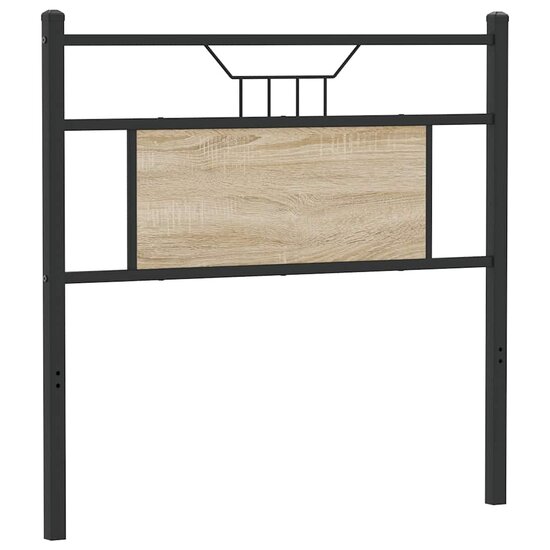 Hoofdbord Spaanplaat Kleurig Hout En Staal 90 cm Sonoma eiken