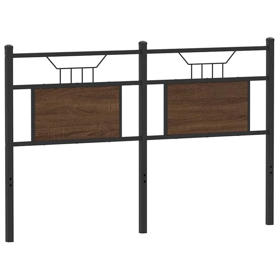 Hoofdbord Bewerkt Hout En Staal Ig 140 cm bruin eikenkleur