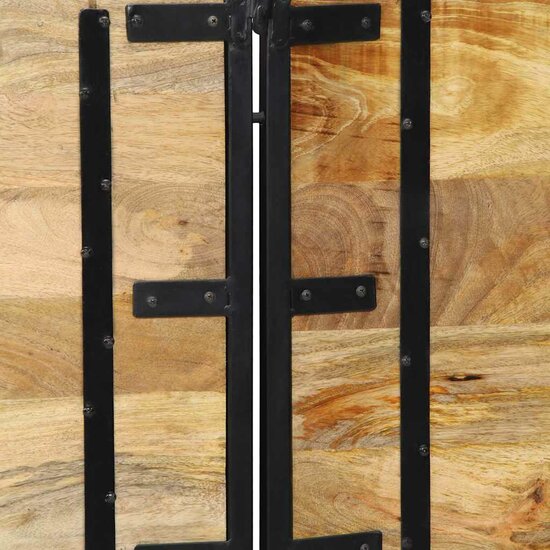 Hoofdeinde 200 cm massief hout mango en ijzer