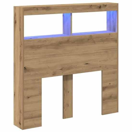 Hoofdbordkast Met Led Artisan Eikenkleurig 100 x 17 x 102 cm artisanaal eikenkleurig