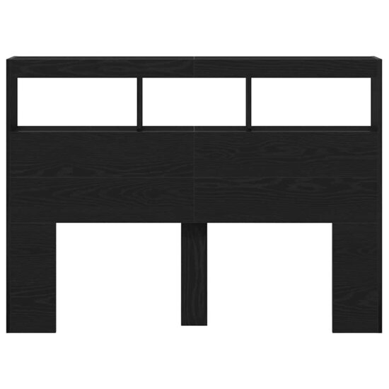 Hoofdbordkast Met Led Kleurig 140 x 17 x 102 cm Zwart eiken