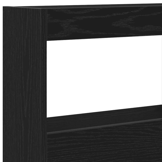 Hoofdbordkast Met Led Kleurig 140 x 17 x 102 cm Zwart eiken