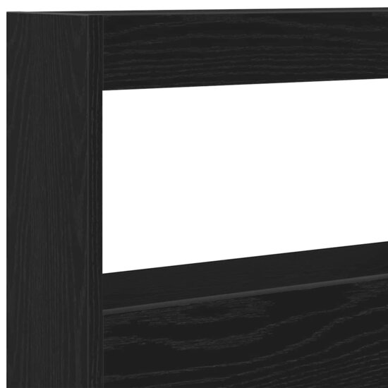 Hoofdbordkast met LED 100x17x102 cm zwart eikenkleurig