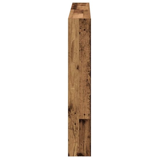Hoofdbordkast met LED 160x17x102 cm oud hout