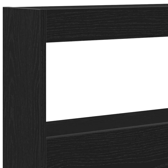 Hoofdbordkast met LED 160x17x102 cm eikenkleurig zwart
