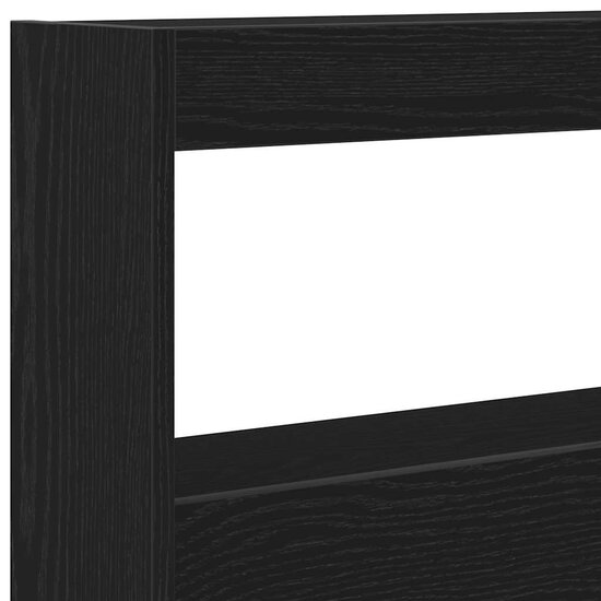 Hoofdbordkast Met Led Eikenkleurig Zwart 180 x 17 x 102 cm Zwart eiken