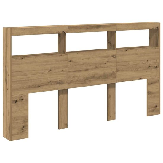 Hoofdbordkast Met Led Artisan Eikenkleurig 180 x 17 x 102 cm artisanaal eikenkleurig