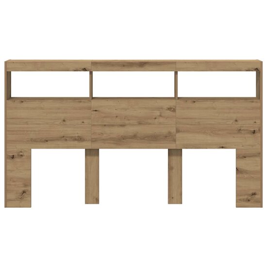 Hoofdbordkast Met Led Artisan Eikenkleurig 180 x 17 x 102 cm artisanaal eikenkleurig