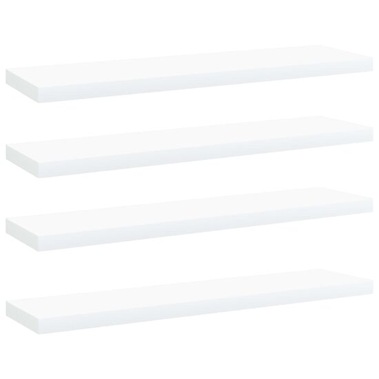 Wandschappen 40X10X1,5 Cm Bewerkt Hout Wit 40 x 10 x 1.5 cm