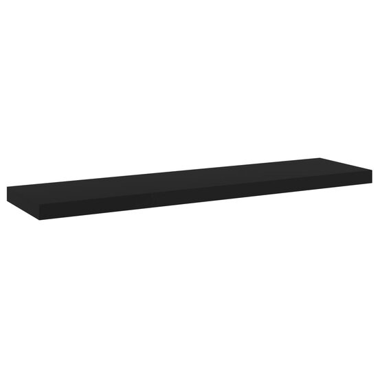Wandschappen 4 st 40x10x1,5 cm bewerkt hout zwart