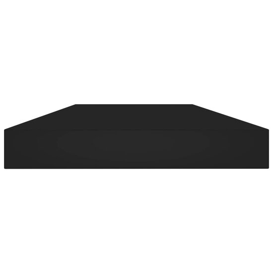 Wandschappen 4 st 40x10x1,5 cm bewerkt hout zwart