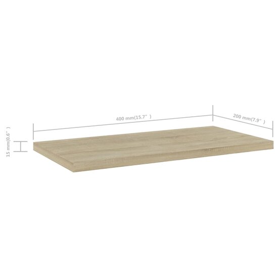 Wandschappen 4 st 40x20x1,5 cm bewerkt hout sonoma eikenkleurig