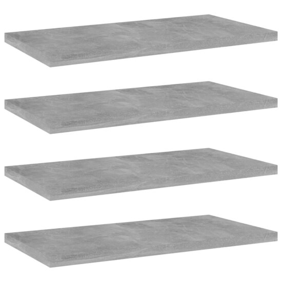Wandschappen 4 st 40x20x1,5 cm bewerkt hout betongrijs