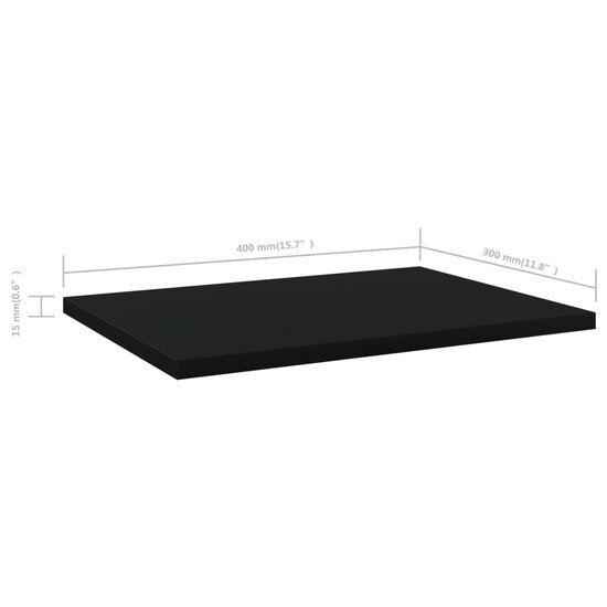 Wandschappen 40X30X1,5 Cm Bewerkt Hout Zwart 40 x 30 x 1.5 cm
