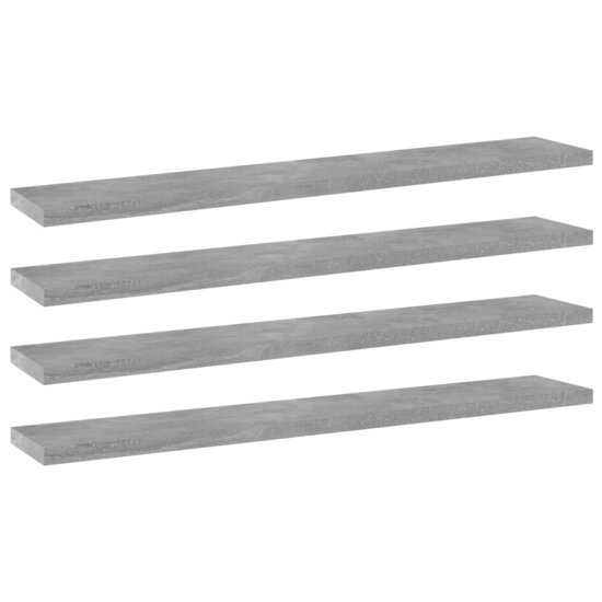 Wandschappen 60X10X1,5 Cm Bewerkt Hout Betongrijs 4 60 x 10 x 1.5 cm