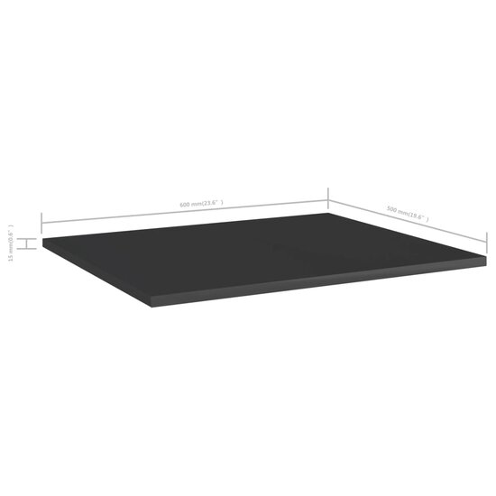 Wandschappen 60X50X1,5 Cm Bewerkt Hout Hoogglans Zwart 8 60 x 50 x 1.5 cm