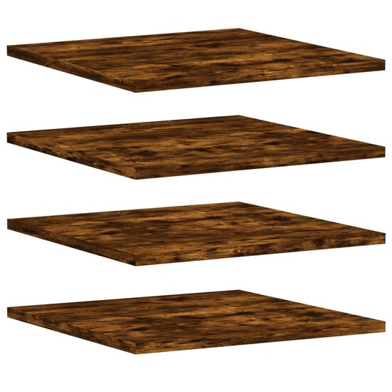 Wandschappen 4 st 40x50x1,5 cm bewerkt hout gerookt eikenkleur
