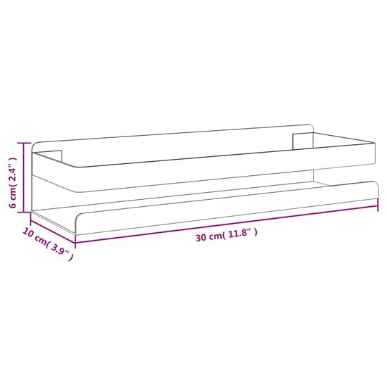 Doucherekje Geborsteld 304 Roestvrij Staal 30 x 10 x 6 cm
