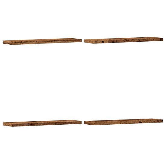 Wandschappen 40X10X1,5 Cm Bewerkt Hout Kleurig Oud Hout 40 x 10 x 1.5 cm