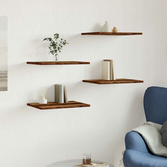 Wandschappen 40X30X1,5 Cm Bewerkt Hout Kleurig Oud Hout 40 x 30 x 1.5 cm