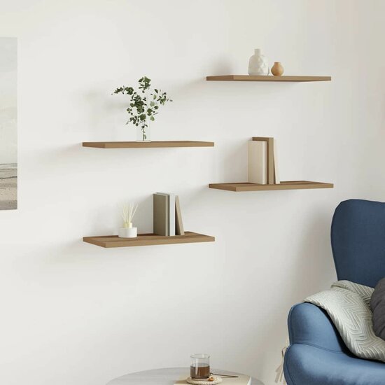 Wandschappen 40X20X1,5 Cm Bewerkt Hout Artisanaal Eiken Artisanaal Eikenkleurig 40 x 20 x 1.5 cm