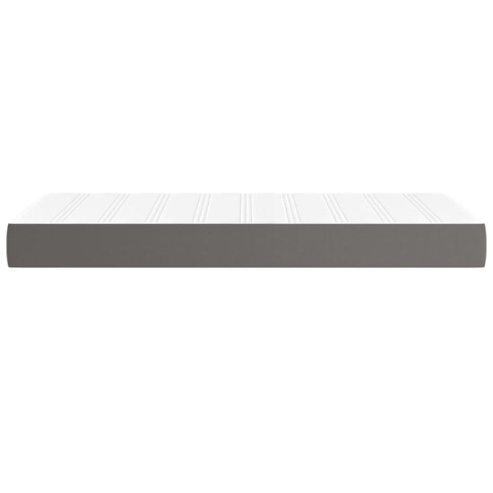 Pocketveringmatras 90x190x20 cm kunstleer grijs