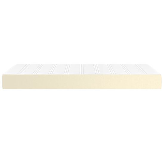 Pocketveringmatras 90x200x20 cm kunstleer cr&egrave;mekleurig