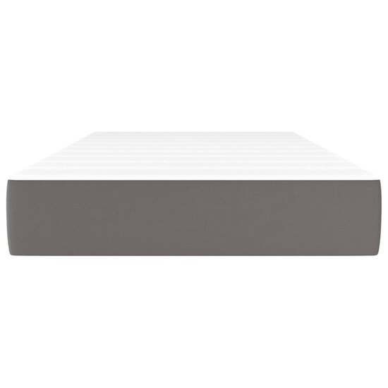 Pocketveringmatras 90x200x20 cm kunstleer grijs