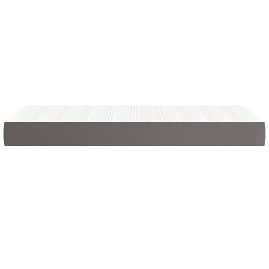 Pocketveringmatras 90x200x20 cm kunstleer grijs