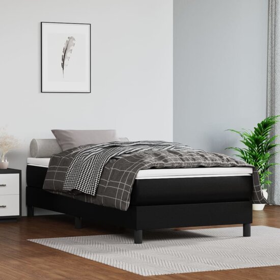 Pocketveringmatras 100X200X20 Cm Kunstleer 100 x 200 cm Zwart