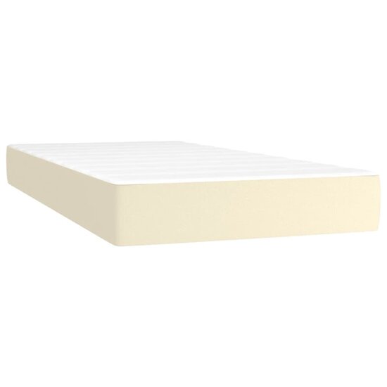 Pocketveringmatras 100x200x20 cm kunstleer cr&egrave;mekleurig