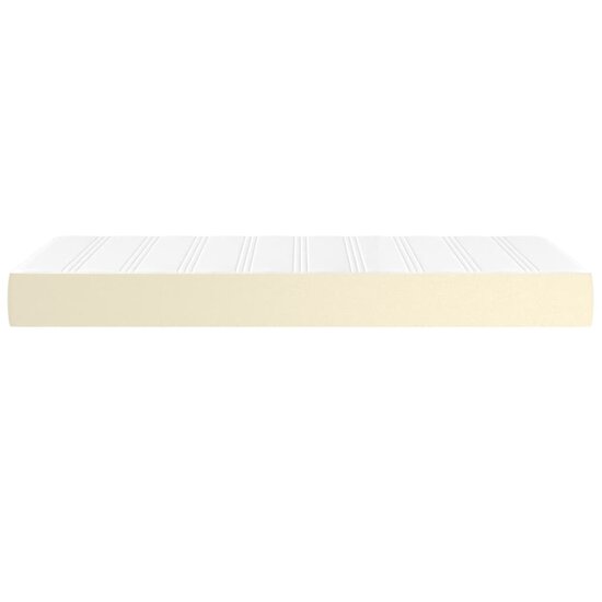 Pocketveringmatras 100x200x20 cm kunstleer cr&egrave;mekleurig