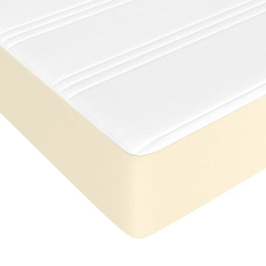 Pocketveringmatras 100x200x20 cm kunstleer cr&egrave;mekleurig