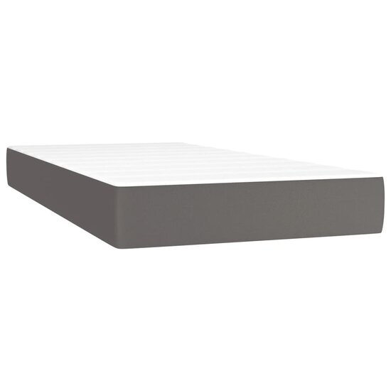 Pocketveringmatras 100x200x20 cm kunstleer grijs