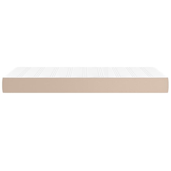 Pocketveringmatras 100x200x20 cm kunstleer cappuccinokleurig