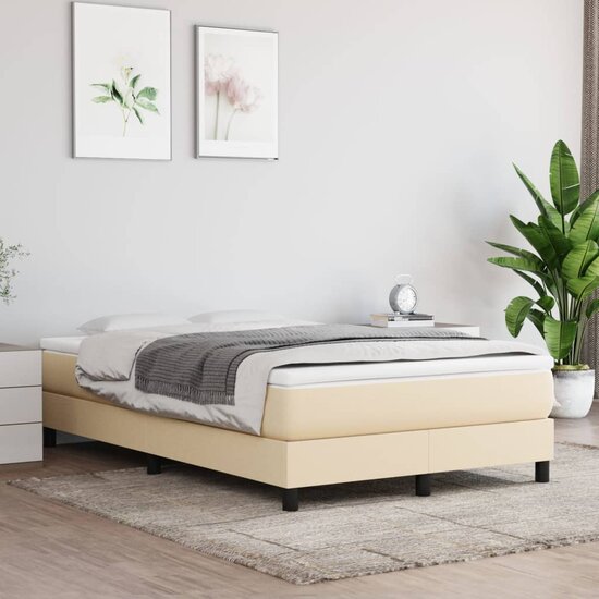 Pocketveringmatras 120x200x20 cm stof cr&egrave;mekleurig