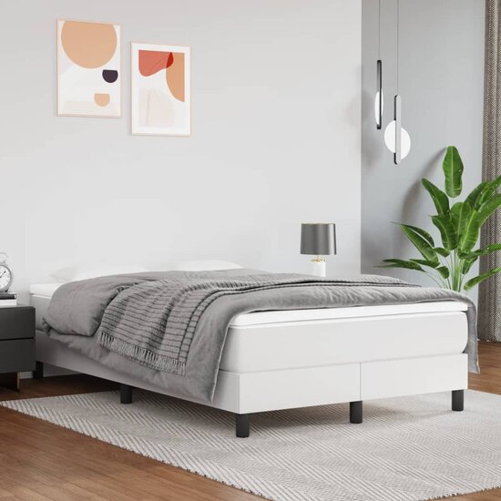 Pocketveringmatras 120X200X20 Cm Kunstleer 120 x 200 cm Wit